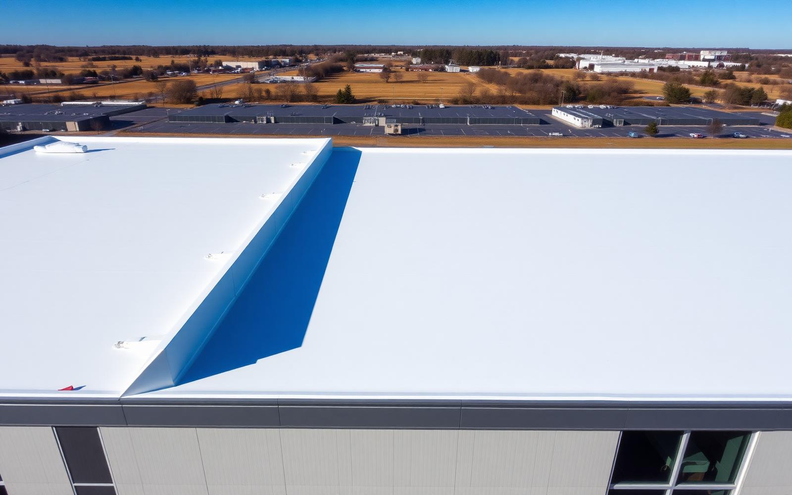 Commercial TPO roof installation